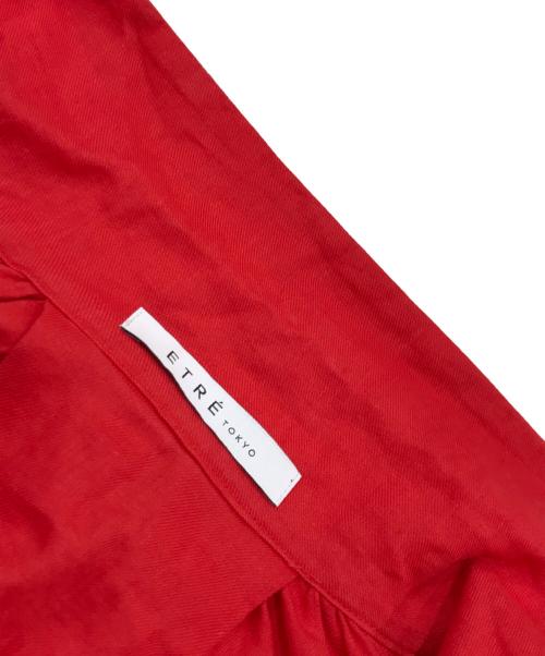 ETRE TOKYO（エトレトウキョウ）ETRE TOKYO (エトレトウキョウ) コットンリネンボリュームワンピース レッド サイズ:Fの古着・服飾アイテム