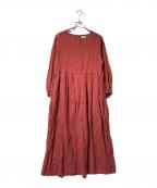 fog linen workフォグリネンワーク）の古着「リネンギャザーワンピース」｜ブラウン