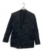 MINUSマイナス）の古着「BORO CUT JACQUARD BLAZER」｜ブラック