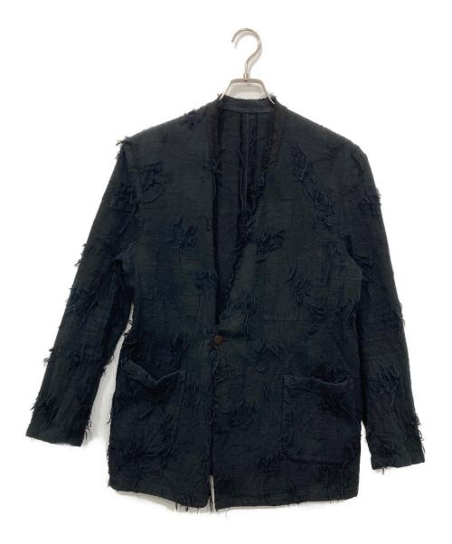 MINUS（マイナス）Minus (マイナス) BORO CUT JACQUARD BLAZER ブラック サイズ:46の古着・服飾アイテム