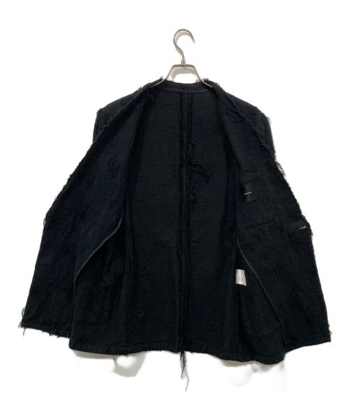 MINUS（マイナス）Minus (マイナス) BORO CUT JACQUARD BLAZER ブラック サイズ:46の古着・服飾アイテム