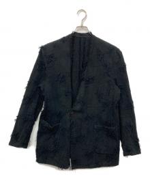 MINUS（マイナス）の古着「BORO CUT JACQUARD BLAZER」｜ブラック