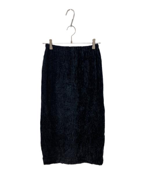 ISSEY MIYAKE（イッセイミヤケ）ISSEY MIYAKE (イッセイミヤケ) ベロアプリーツロングスカート ブラック サイズ:Mの古着・服飾アイテム