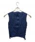 ISSEY MIYAKE (イッセイミヤケ) シワ加工 ノースリーブトップス ネイビー サイズ:M：7000円