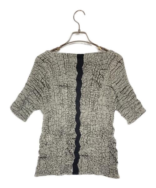 ISSEY MIYAKE（イッセイミヤケ）ISSEY MIYAKE (イッセイミヤケ) 総柄プリーツブラウス グレー サイズ:Lの古着・服飾アイテム