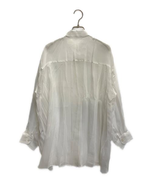ISSEY MIYAKE（イッセイミヤケ）ISSEY MIYAKE (イッセイミヤケ) プリーツシアーシャツ ホワイト サイズ:Mの古着・服飾アイテム