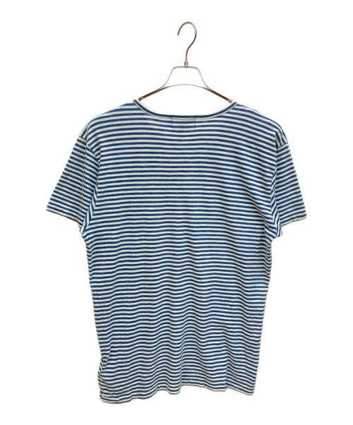 RRL（ダブルアールエル）RRL (ダブルアールエル) ボーダーTシャツ ホワイト×ブルー サイズ:XLの古着・服飾アイテム