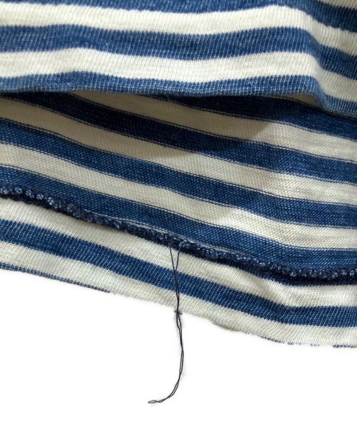 RRL（ダブルアールエル）RRL (ダブルアールエル) ボーダーTシャツ ホワイト×ブルー サイズ:XLの古着・服飾アイテム