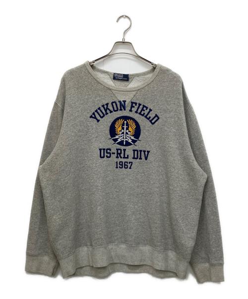 POLO RALPH LAUREN（ポロ・ラルフローレン）POLO RALPH LAUREN (ポロ・ラルフローレン) フリース グラフィック スウェットシャツ グレー サイズ:不明の古着・服飾アイテム
