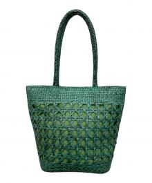 GINZA yoshinoya（銀座ヨシノヤ）の古着「パイソン編み込みハンドバッグ」｜グリーン