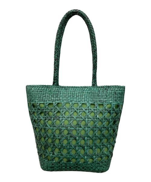 GINZA yoshinoya（銀座ヨシノヤ）GINZA yoshinoya (銀座ヨシノヤ) パイソン編み込みハンドバッグ グリーンの古着・服飾アイテム