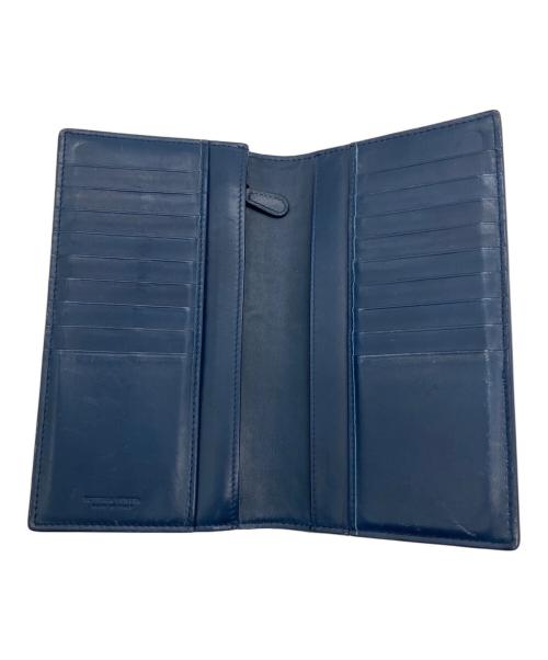 BOTTEGA VENETA（ボッテガベネタ）BOTTEGA VENETA (ボッテガベネタ) イントレチャート ロングウォレット ブルーの古着・服飾アイテム