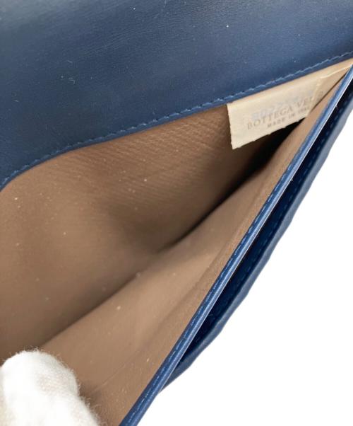 BOTTEGA VENETA（ボッテガベネタ）BOTTEGA VENETA (ボッテガベネタ) イントレチャート ロングウォレット ブルーの古着・服飾アイテム