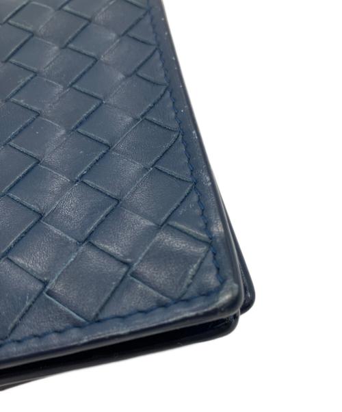 BOTTEGA VENETA（ボッテガベネタ）BOTTEGA VENETA (ボッテガベネタ) イントレチャート ロングウォレット ブルーの古着・服飾アイテム