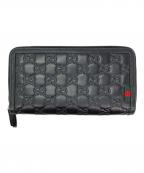 GUCCIグッチ）の古着「ラウンドジップ ロングウォレット」｜ブラック