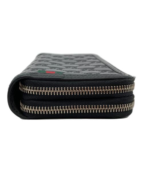 GUCCI（グッチ）GUCCI (グッチ) ラウンドジップ ロングウォレット ブラックの古着・服飾アイテム