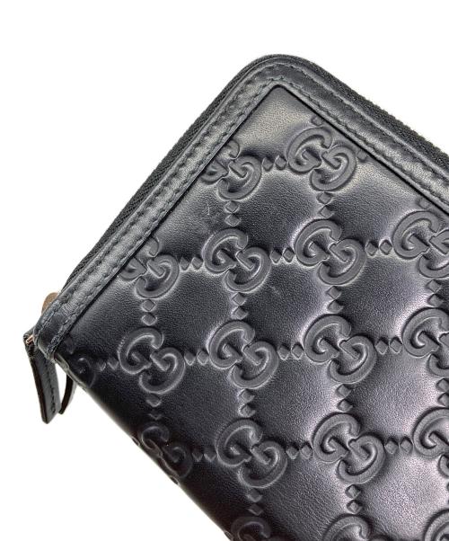 GUCCI（グッチ）GUCCI (グッチ) ラウンドジップ ロングウォレット ブラックの古着・服飾アイテム