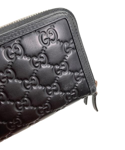 GUCCI（グッチ）GUCCI (グッチ) ラウンドジップ ロングウォレット ブラックの古着・服飾アイテム