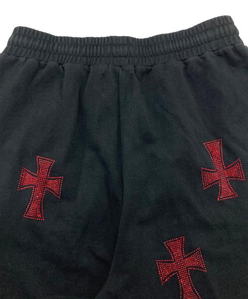 unknown（アンノーン）Unknown (アンノウン) Cross Rhinestone Jogger Pants ブラック サイズ:Mの古着・服飾アイテム