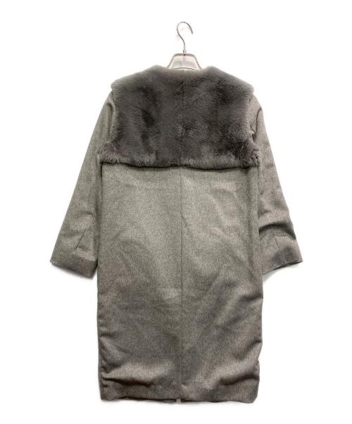 VOLATA（ボラータ）VOLATA (ボラータ) レッキスラビットファーカシミヤノーカラーコート グレー サイズ:FREEの古着・服飾アイテム