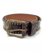 J&M DAVIDSONジェイ＆エム デヴィッドソン）の古着「スタッズレザーベルト」｜ブラウン