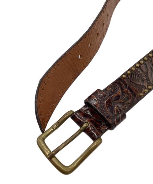 J&M DAVIDSON（ジェイ＆エム デヴィッドソン）J&M DAVIDSON (ジェイ＆エム デヴィッドソン) スタッズレザーベルト ブラウン サイズ:30/75の古着・服飾アイテム