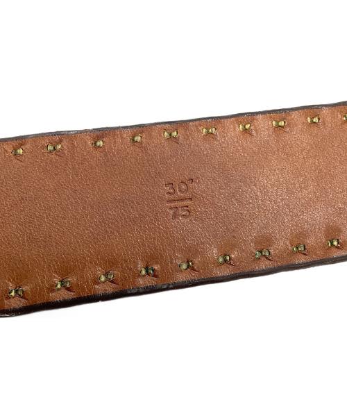 J&M DAVIDSON（ジェイ＆エム デヴィッドソン）J&M DAVIDSON (ジェイ＆エム デヴィッドソン) スタッズレザーベルト ブラウン サイズ:30/75の古着・服飾アイテム