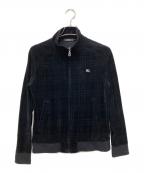 BURBERRY BLACK LABELバーバリーブラックレーベル）の古着「ベロアトラックジャケット」｜ブラック