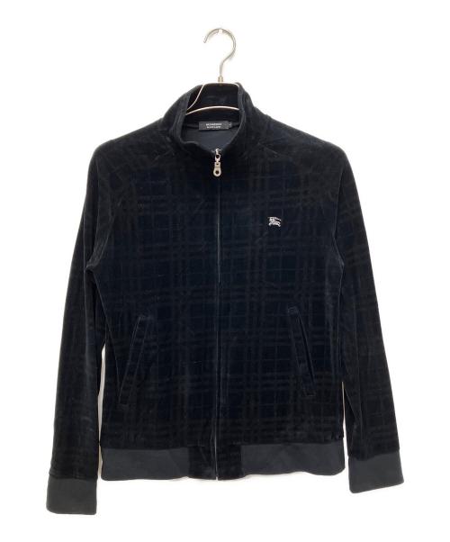 BURBERRY BLACK LABEL（バーバリーブラックレーベル）BURBERRY BLACK LABEL (バーバリーブラックレーベル) ベロアトラックジャケット ブラック サイズ:2の古着・服飾アイテム