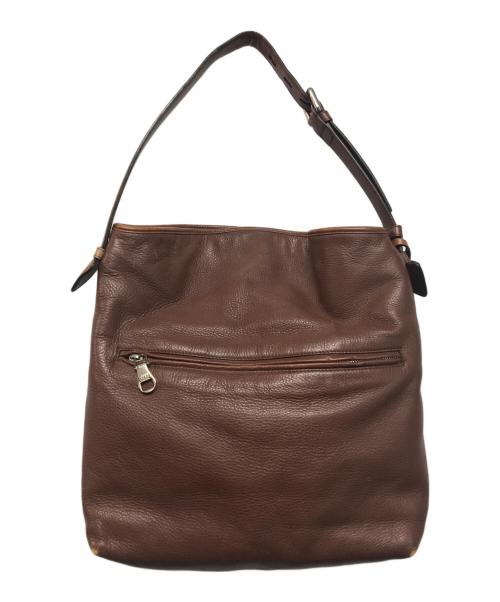 LOEWE（ロエベ）LOEWE (ロエベ) ロゴレザーセミショルダーバッグ ブラウンの古着・服飾アイテム