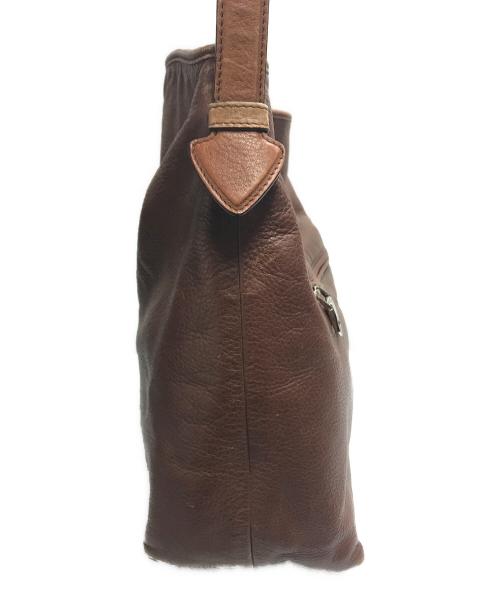 LOEWE（ロエベ）LOEWE (ロエベ) ロゴレザーセミショルダーバッグ ブラウンの古着・服飾アイテム