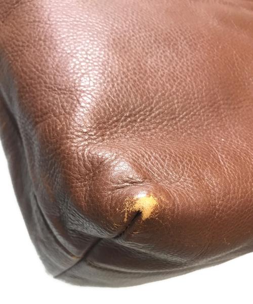 LOEWE（ロエベ）LOEWE (ロエベ) ロゴレザーセミショルダーバッグ ブラウンの古着・服飾アイテム