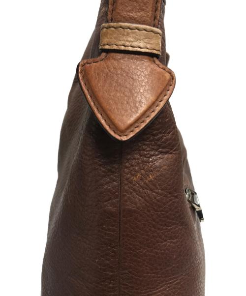 LOEWE（ロエベ）LOEWE (ロエベ) ロゴレザーセミショルダーバッグ ブラウンの古着・服飾アイテム