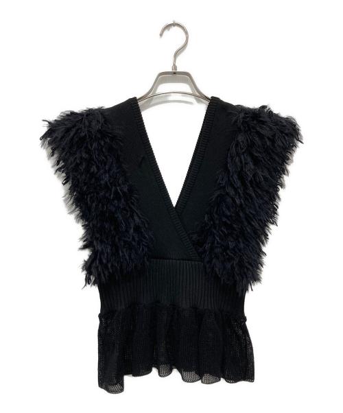 LEINWANDE（ラインヴァンド）LEINWANDE (ラインヴァンド) ドッキングニットベスト ブラック サイズ:Freeの古着・服飾アイテム