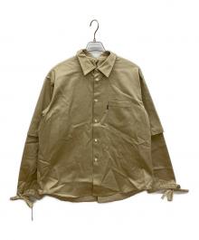 kudos（クードス）の古着「DOUBLE SLEEVE WORK SHIRTS　ダブルスリーブワークシャツ　シャツジャケット」｜ベージュ