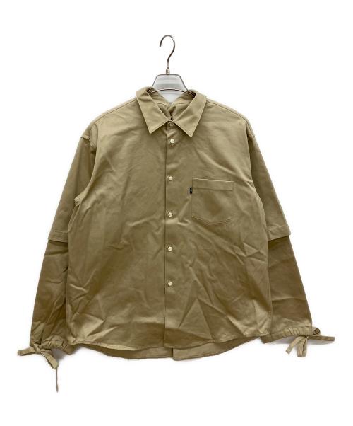 kudos（クードス）kudos (クードス) DOUBLE SLEEVE WORK SHIRTS　ダブルスリーブワークシャツ　シャツジャケット ベージュ サイズ:２の古着・服飾アイテム