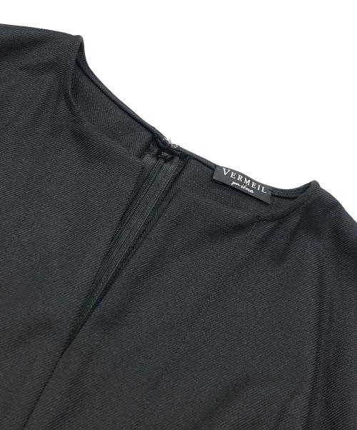 VERMEIL par iena（ヴェルメイユ パー イエナ）VERMEIL par iena (ヴェルメイユ パー イエナ) P/Ryツイルウエストシェイプワンピース ブラック サイズ:40の古着・服飾アイテム