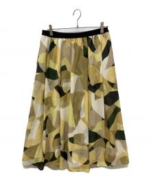 23区（ニジュウサンク）の古着「Pilatプリント ギャザー スカート」｜ベージュ