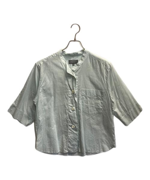 MARGARET HOWELL（マーガレットハウエル）MARGARET HOWELL (マーガレットハウエル) HAIRLINE STRIPE COTTON LINEN SHIRT ライトグリーン サイズ:2の古着・服飾アイテム