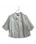 中古・古着 MARGARET HOWELL (マーガレットハウエル) HAIRLINE STRIPE COTTON LINEN SHIRT ライトグリーン サイズ:2：12000円