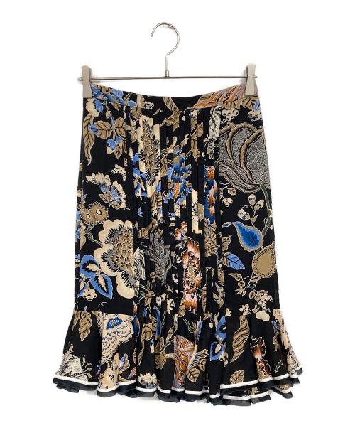 TORY BURCH（トリーバーチ）TORY BURCH (トリーバーチ) プリーツフレアスカート ブラック サイズ:2の古着・服飾アイテム