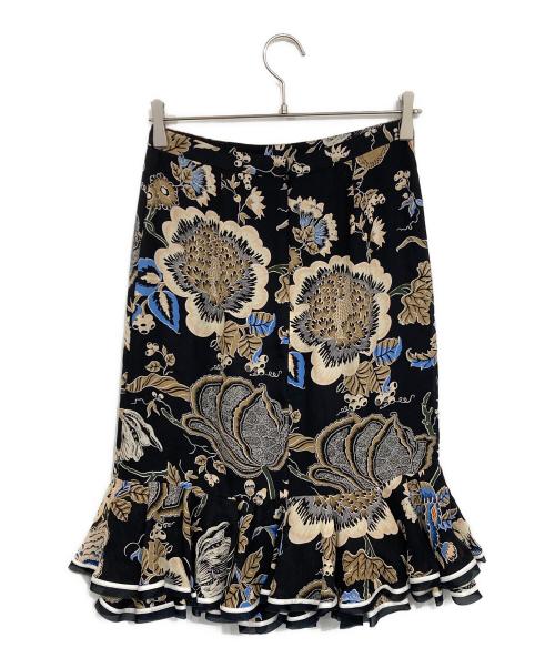 TORY BURCH（トリーバーチ）TORY BURCH (トリーバーチ) プリーツフレアスカート ブラック サイズ:2の古着・服飾アイテム