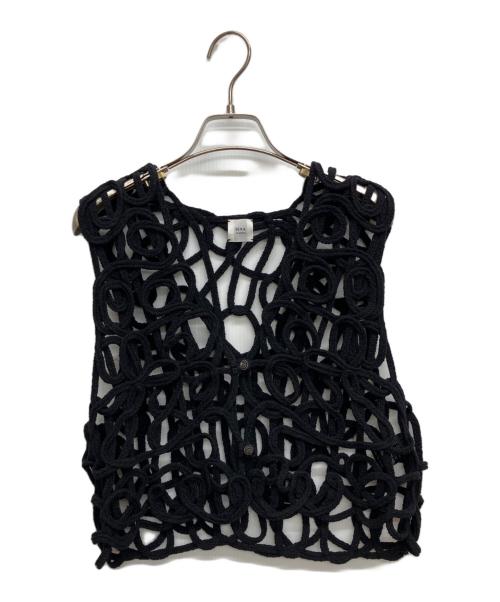 IENA LA BOUCLE（イエナ ラ ブークル）IENA LA BOUCLE (イエナ ラ ブークル) オールオーバーコードエンブベスト ブラック サイズ:Freeの古着・服飾アイテム