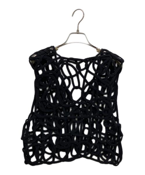 IENA LA BOUCLE（イエナ ラ ブークル）IENA LA BOUCLE (イエナ ラ ブークル) オールオーバーコードエンブベスト ブラック サイズ:Freeの古着・服飾アイテム