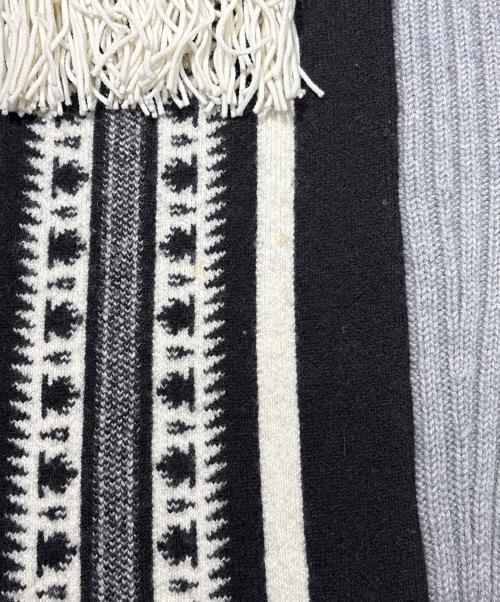 Mame Kurogouchi（マメクロゴウチ）mame kurogouchi (マメクロゴウチ) ケーブルステッチフリンジニットスカート ブラック×グレー サイズ:1の古着・服飾アイテム