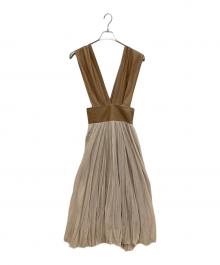 muller of yoshiokubo（ミュラーオブヨシオクボ）の古着「may GROSSY PLEATS SKIRTS」｜ベージュ