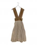 muller of yoshiokuboミュラーオブヨシオクボ）の古着「may GROSSY PLEATS SKIRTS」｜ベージュ