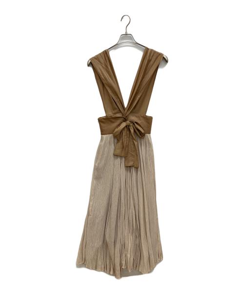 muller of yoshiokubo（ミュラーオブヨシオクボ）muller of yoshiokubo (ミュラーオブヨシオクボ) may GROSSY PLEATS SKIRTS ベージュ サイズ:36の古着・服飾アイテム