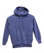 DRAWERドゥロワー）の古着「コットンカシミヤ裏毛パーカー/サイドジップパーカー」｜ネイビー