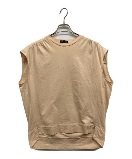 DRAWER（ドゥロワー）Drawer (ドゥロワー) コットン天竺ノースリーブプルオーバー ベージュ サイズ:2の古着・服飾アイテム